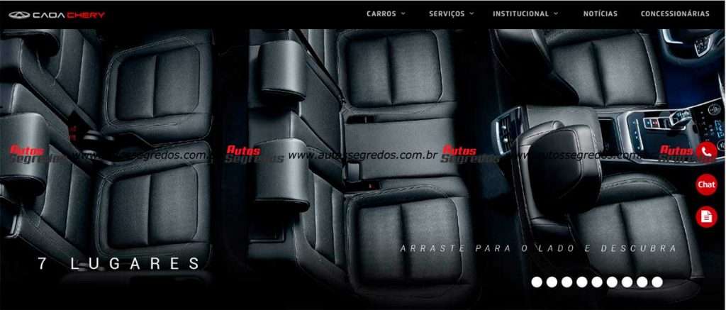 Fileira de bancos do CAOA Chery Tiggo 8