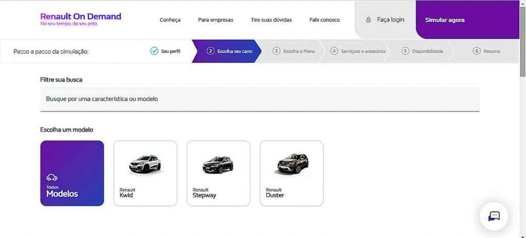 carro por assinatura Renault