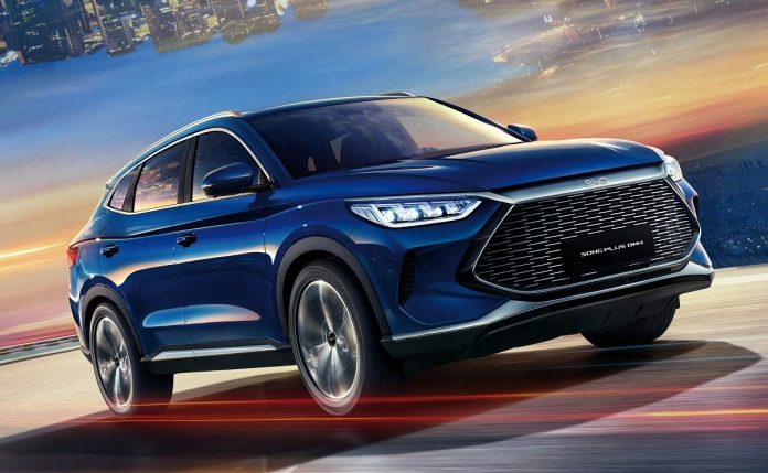 BYD Song Plus DM-i azul de frente