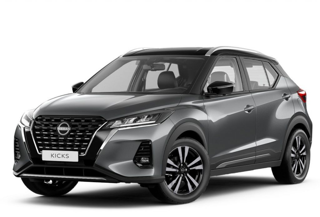 Nissan Kicks 2023 de frente na cor Cinza
