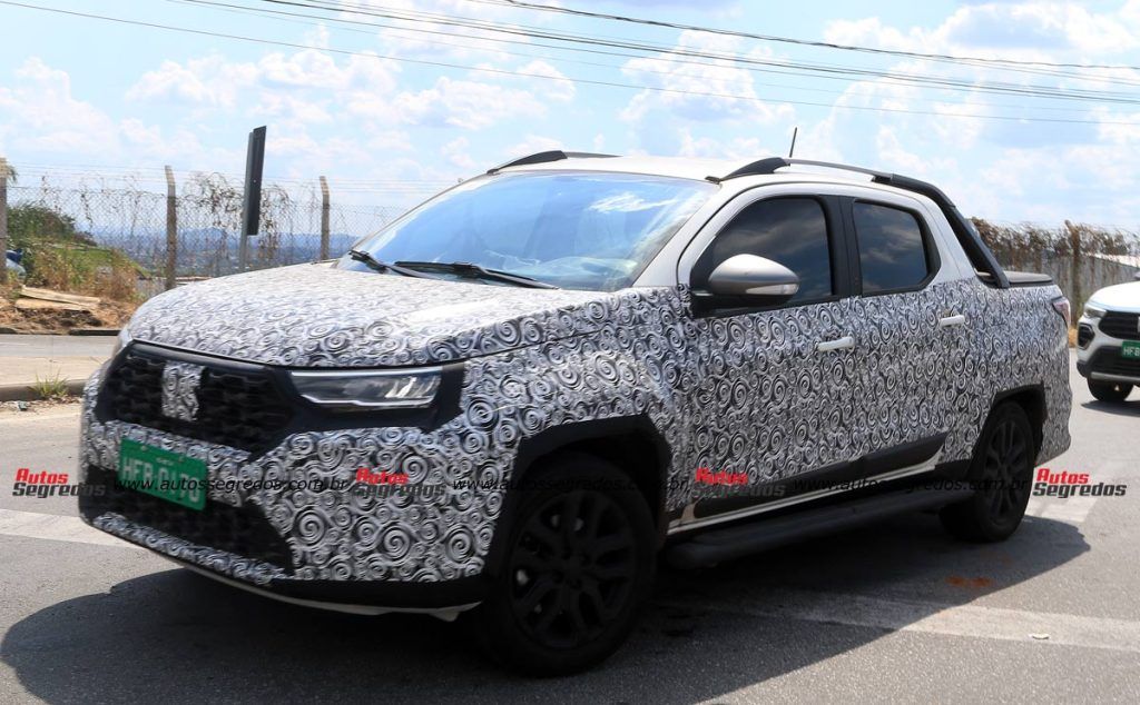 Flagra de protótipo da nova Fiat Strada Ultra 2024