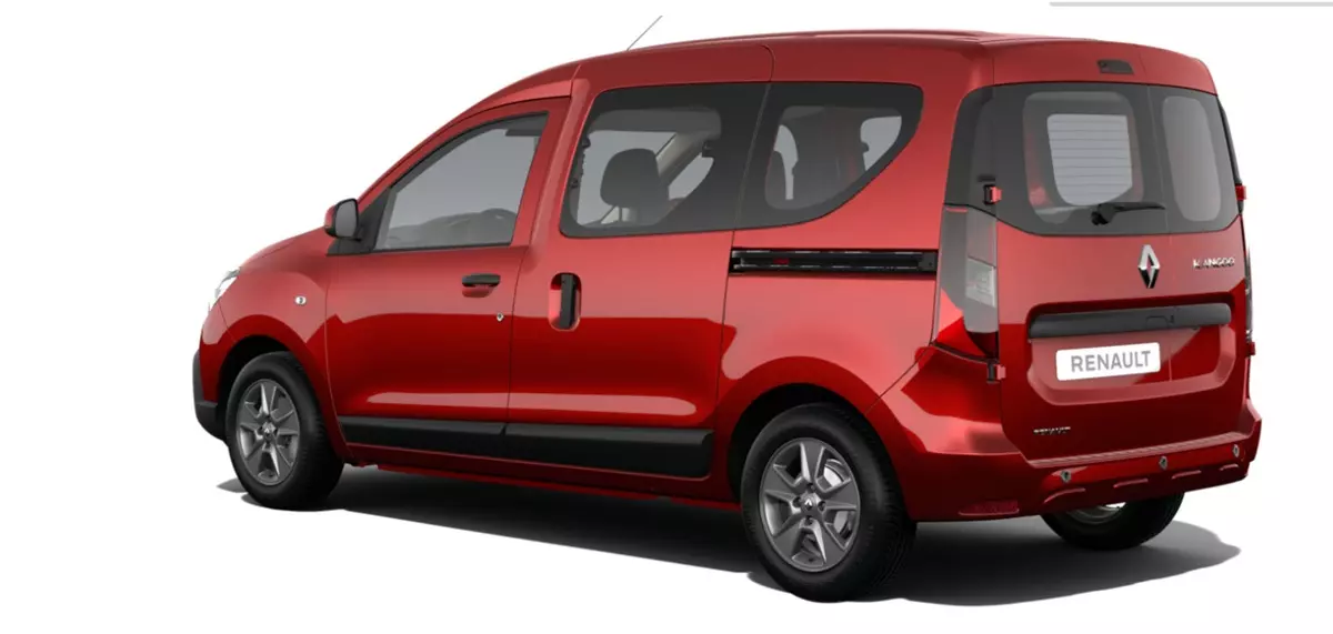 Renault Kangoo Zen de traseira na cor vermelha