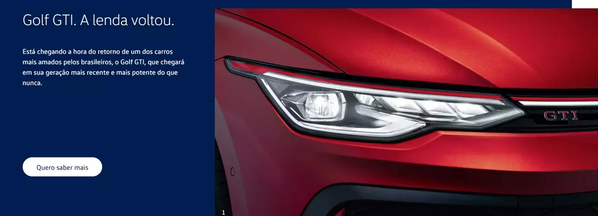Novo vw Golf GTI de frente na cor vermelha