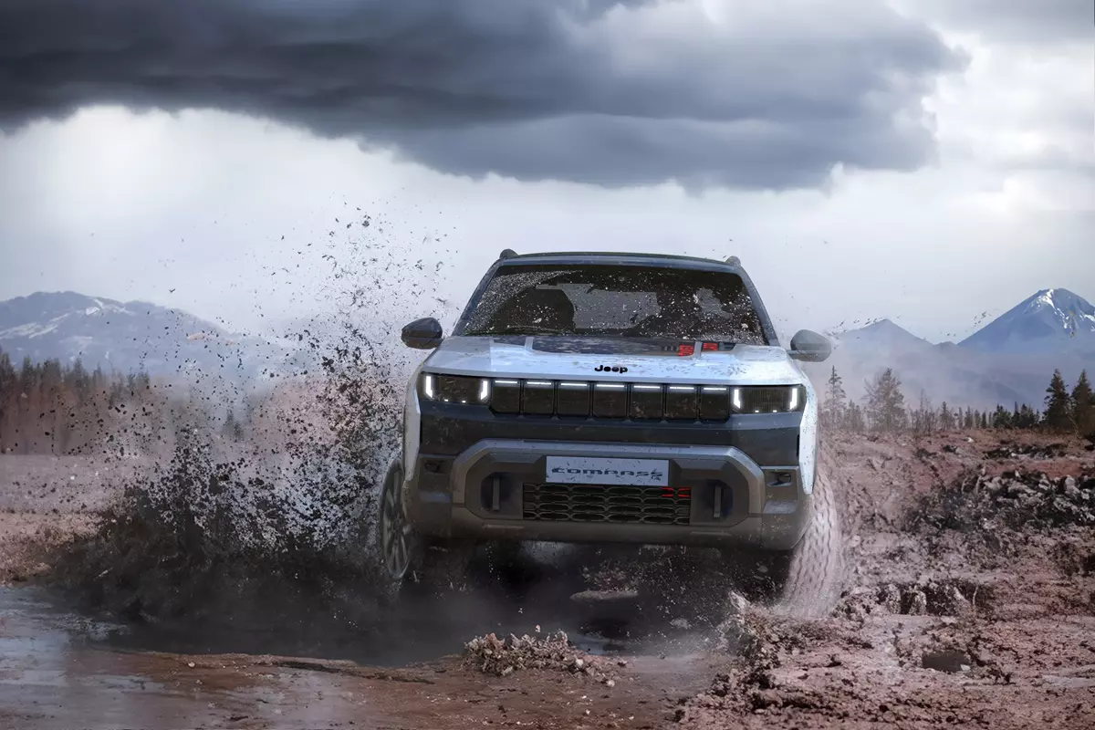 Nova geração do Jeep Compass de frente na cor branca