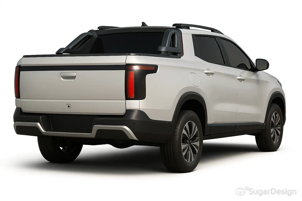 Projeção da picape média compacta da BYD de traseira