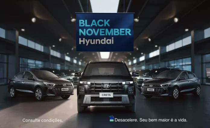 Hyundai lança campanha “Black November”, com descontos de até R$ 15 mil em toda linha HB20 e CRETA