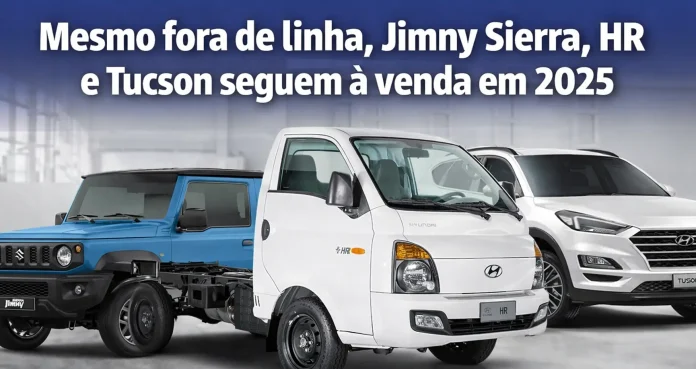 Carros fora de linha em 2024 ainda são vendidos em 2025: Jimny Sierra, Hyundai HR e Tucson