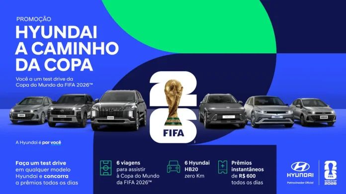 Hyundai leva brasileiros à Copa do Mundo 2026 e sorteia HB20 zero km em mega promoção